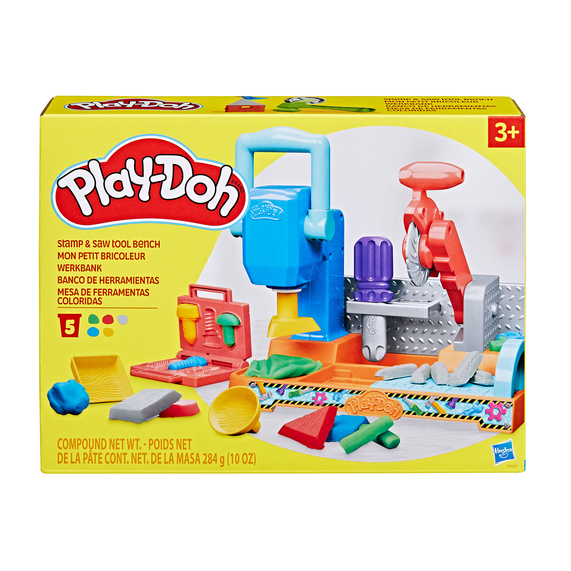 Набір для ліплення Play-Doh Іграшковий станок з інструментами та штампами, 8*28*22 см, від 3 років, 5 баночок (F9141)